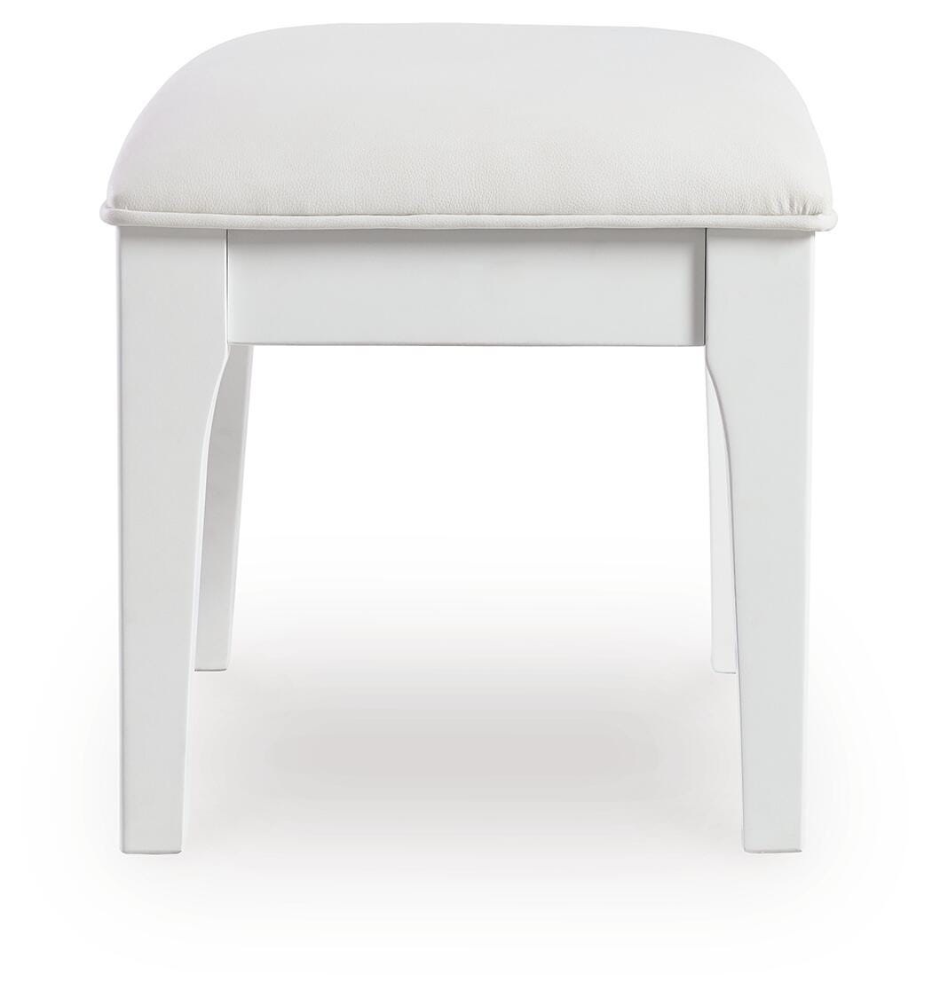 Chalanna Vanity Stool (Youth) - White  (B822-SI) - Image 5