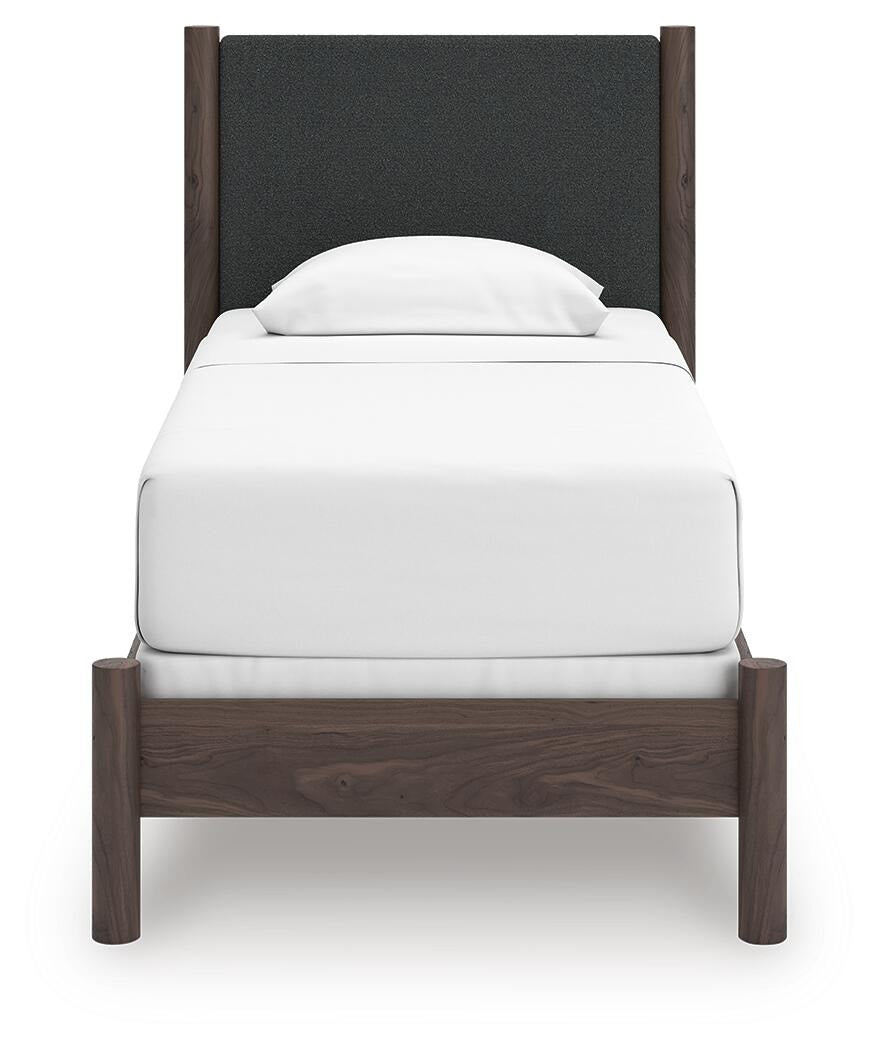 Pamytta Twin Upholstered Panel Bed, Dresser and Mirror (PCB2614-SI) - Image 9