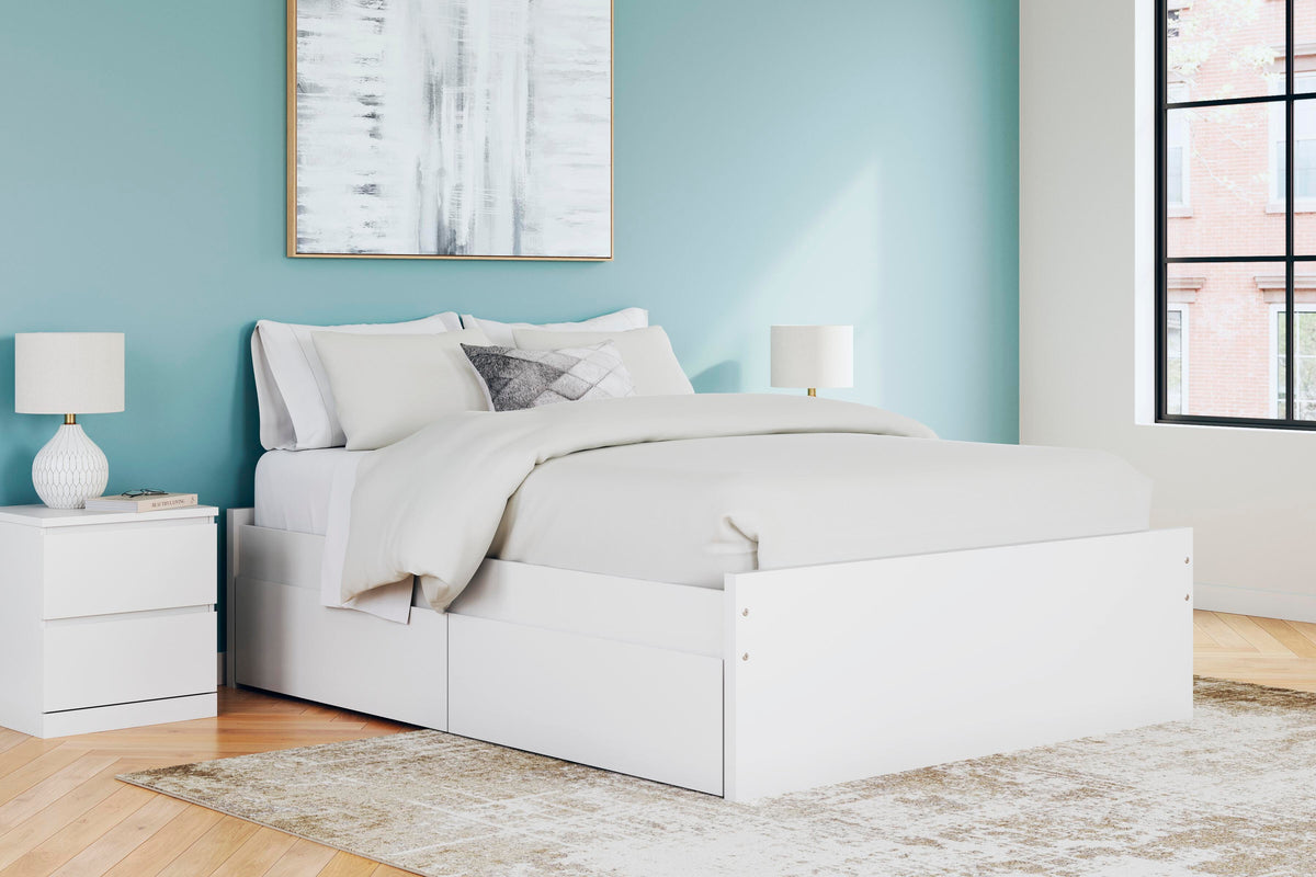 Onita Platform Bed with 1 Side Storage - White  (EB9630-SI) - Image 9