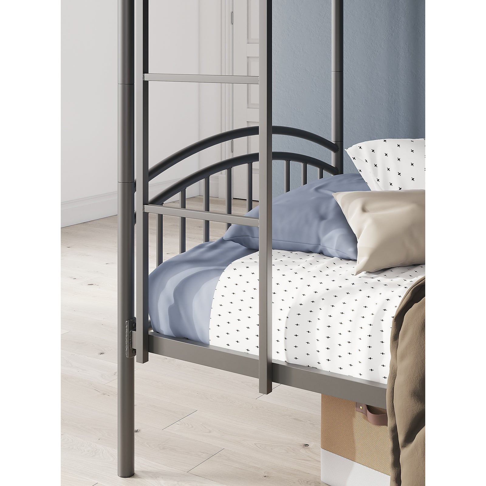 Lanceburg Twin over Twin Bunk Bed with Ladder (PCB400-SI) - Image 8