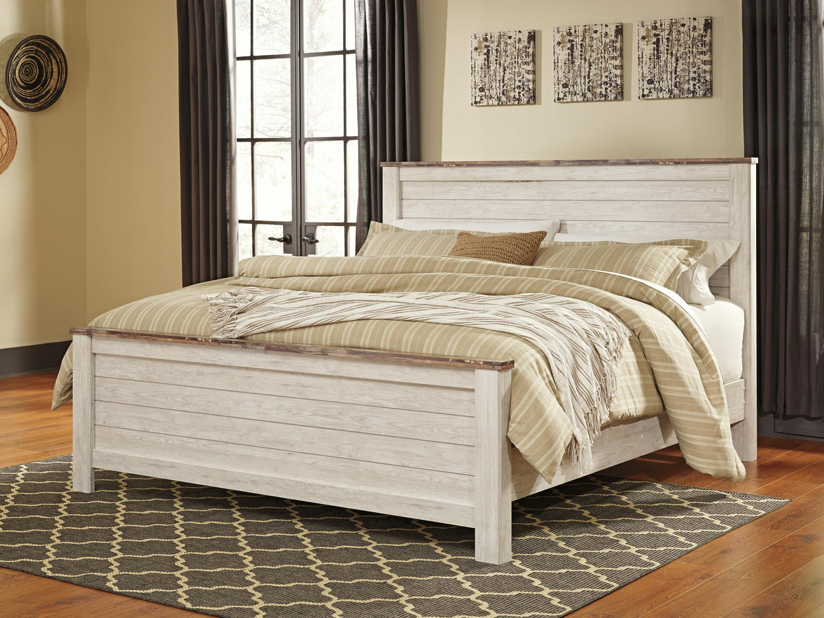 Willowton Panel Bed - Whitewash  (B267-SI) - Image 2