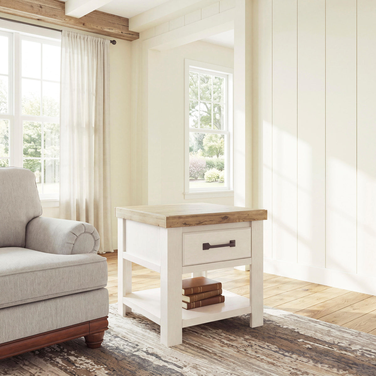Savonport End Table - White/Brown  (T4615-SI) - Image 5