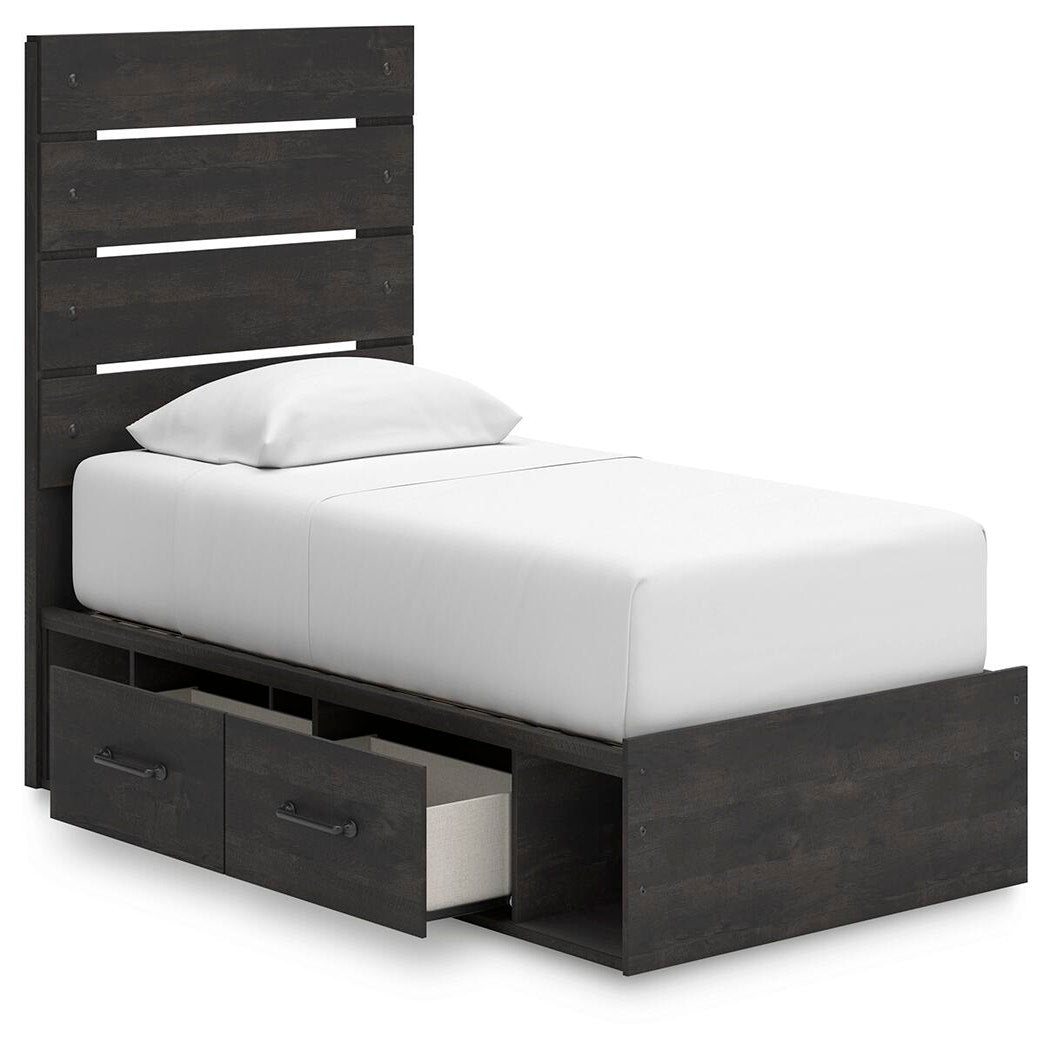 Hollivern Twin Panel Bed with Storage (PCB2108-SI) - Image 3