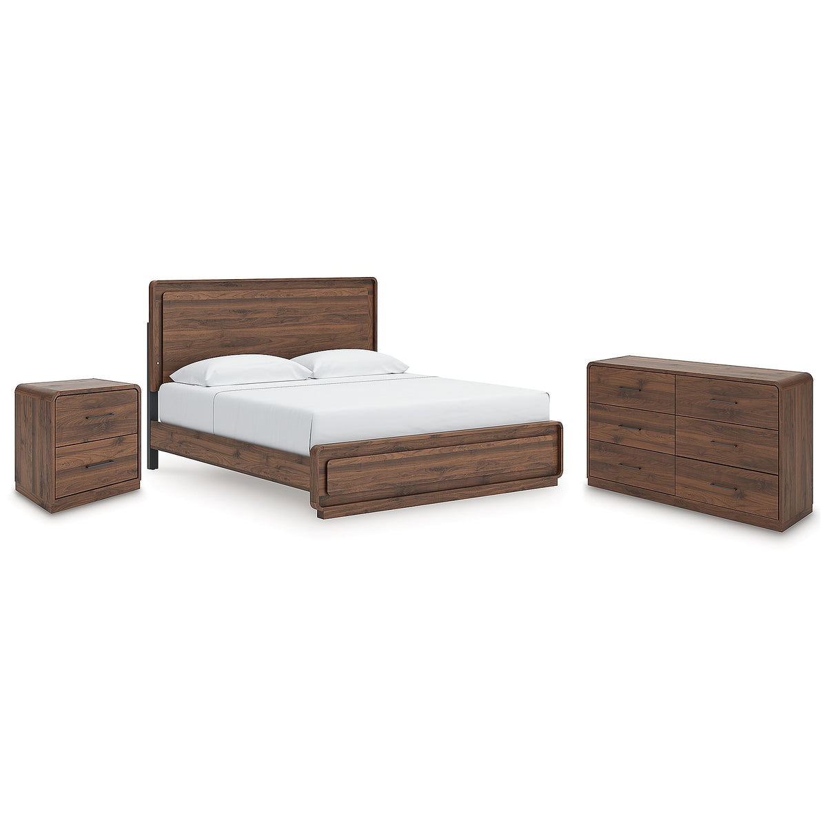 Fortlorn King Panel Bed, Dresser and Nightstand (PCB386-SI)