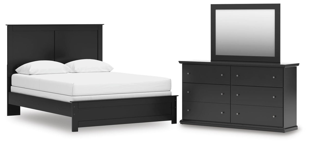 Maribel Panel Bed, Dresser and Mirror (B138-SI)