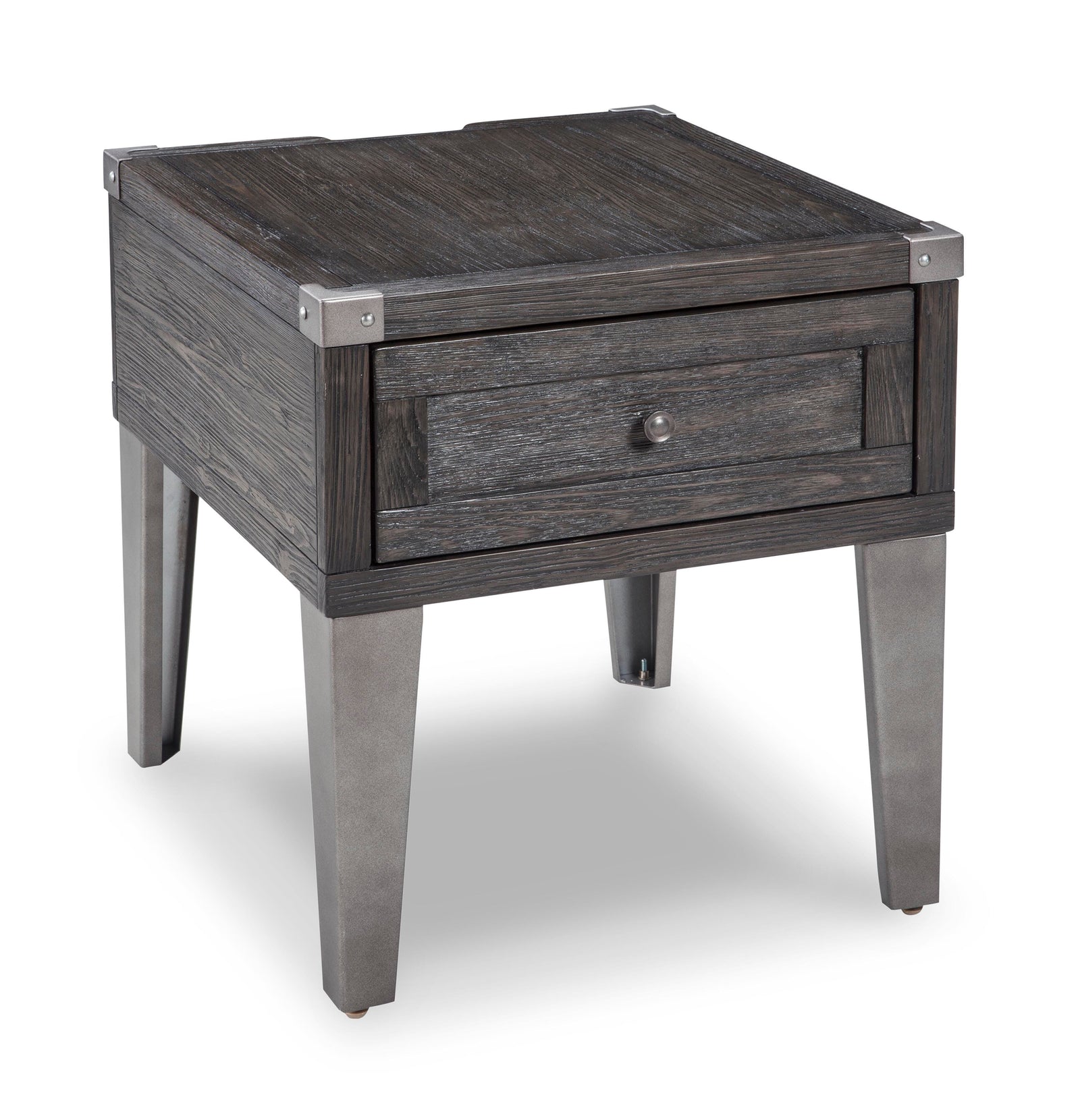 Todoe End Table with USB Ports & Outlets - Dark Gray  (T901-SI) - Image 4