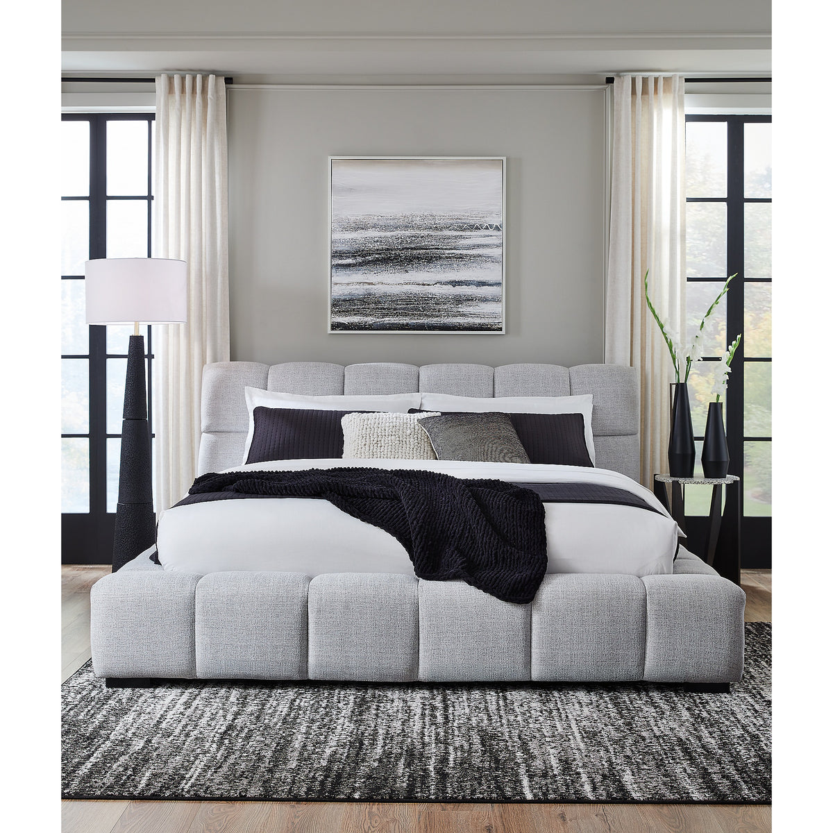 Grendusk Queen Upholstered Bed (PCB584-SI) - Image 9
