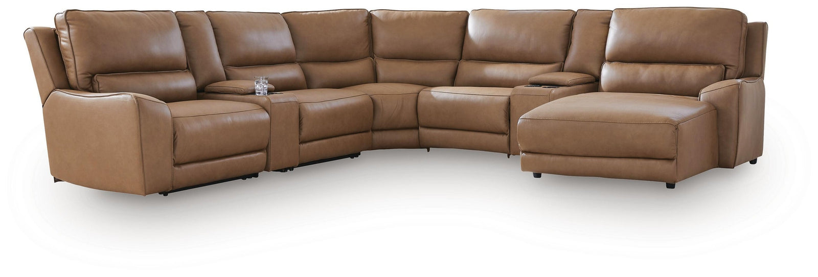DeepWakes 7-Piece Reclining Sectional with Chaise and Storage Consoles (PCU62606-SI)