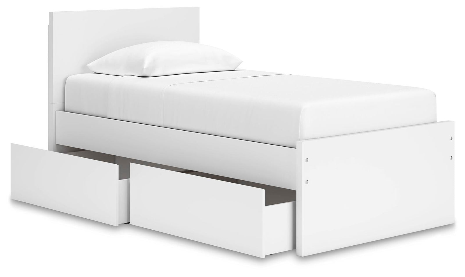 Onita Panel Platform Bed with 1 Side Storage (Youth) - White  (EB9630-SI) - Image 4