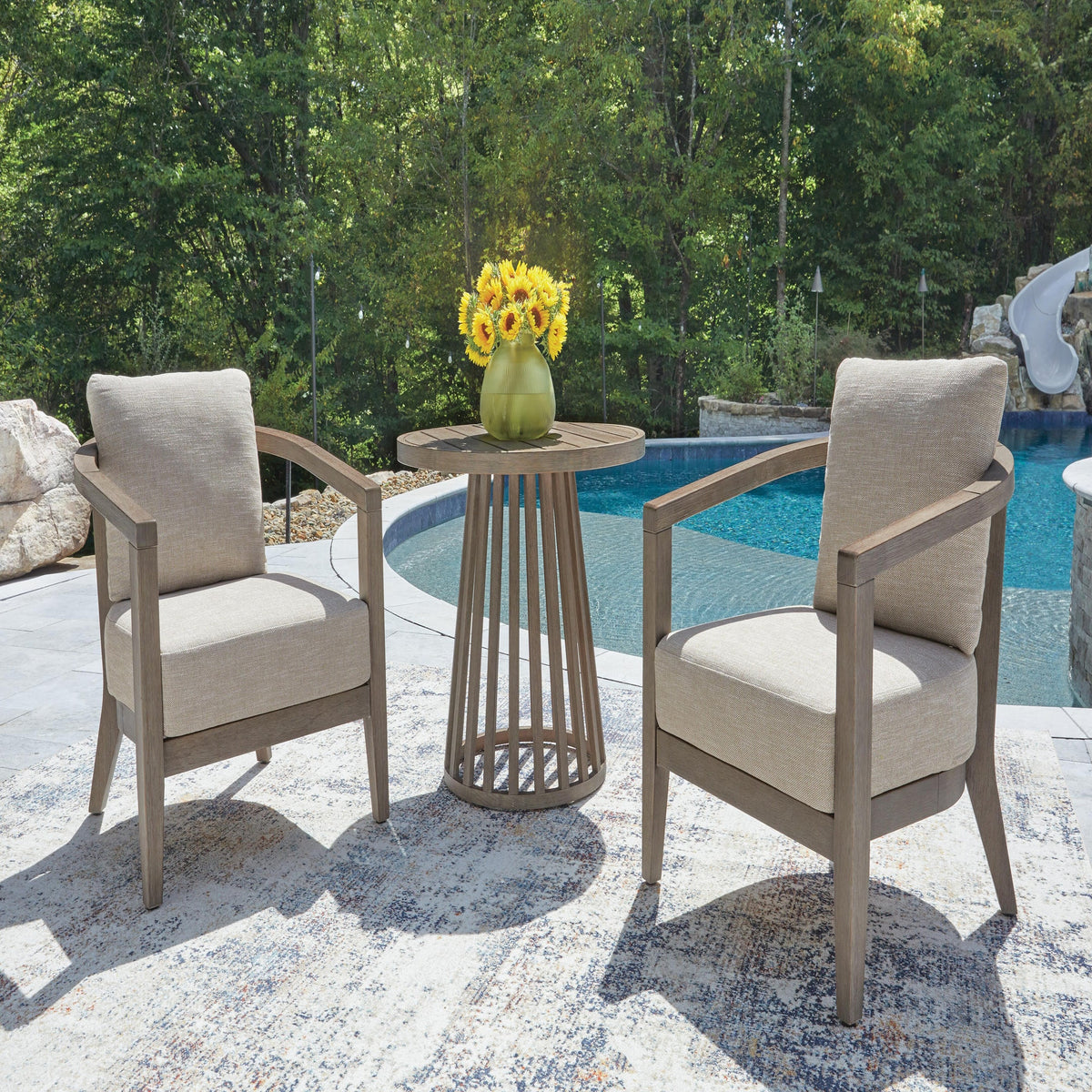 Joy Lagoon Outdoor Chairs with Cushions/Table (Set of 3) (PCP310-SI) - Image 9