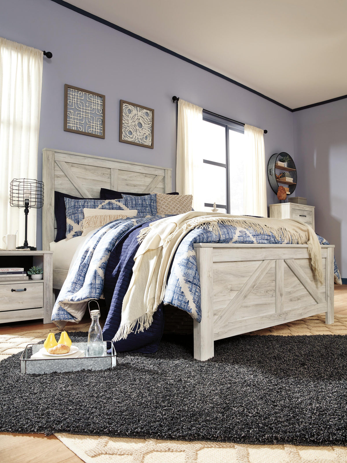 Bellaby Crossbuck Panel Bed - Whitewash  (B331-SI) - Image 5