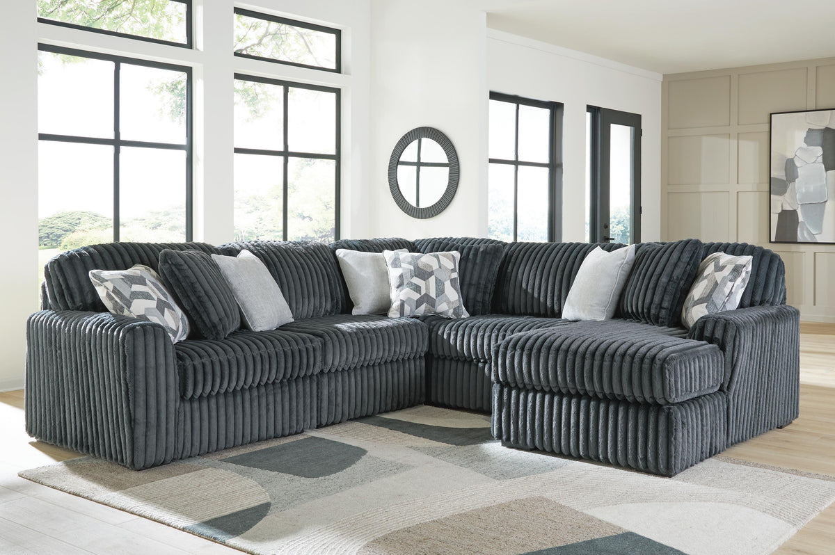 Midnight-Madness 5-Piece Sectional with Chaise (98105-SI) - Image 2