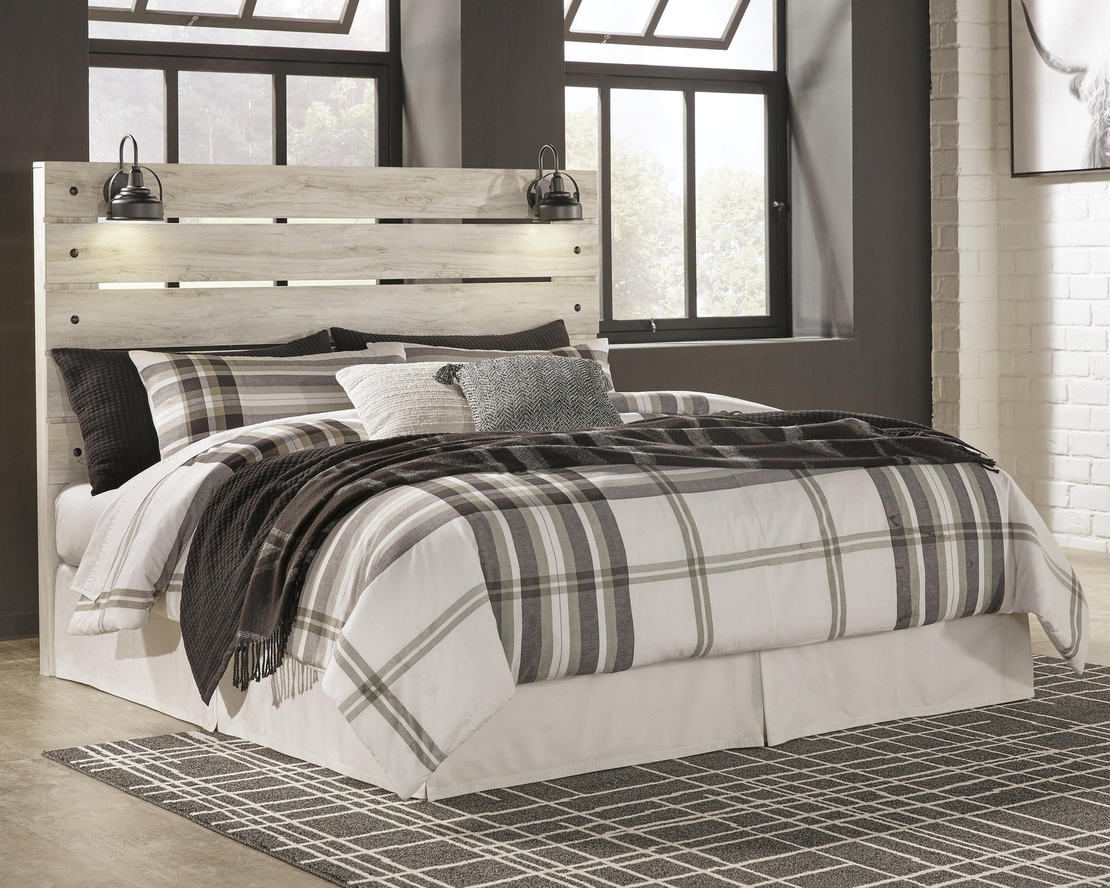 Cambeck Panel Headboard - Whitewash  (B192-SI) - Image 2