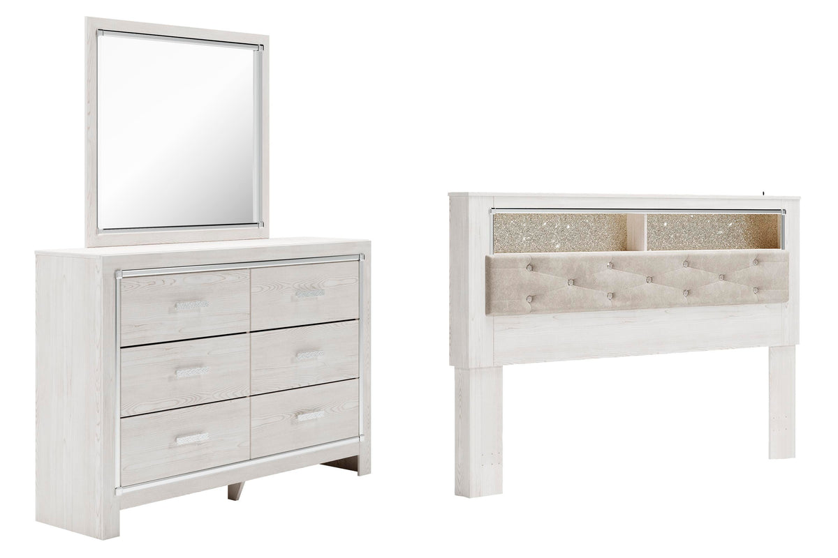 Altyra Bookcase Headboard, Dresser and Mirror - White  (B2640-SI)