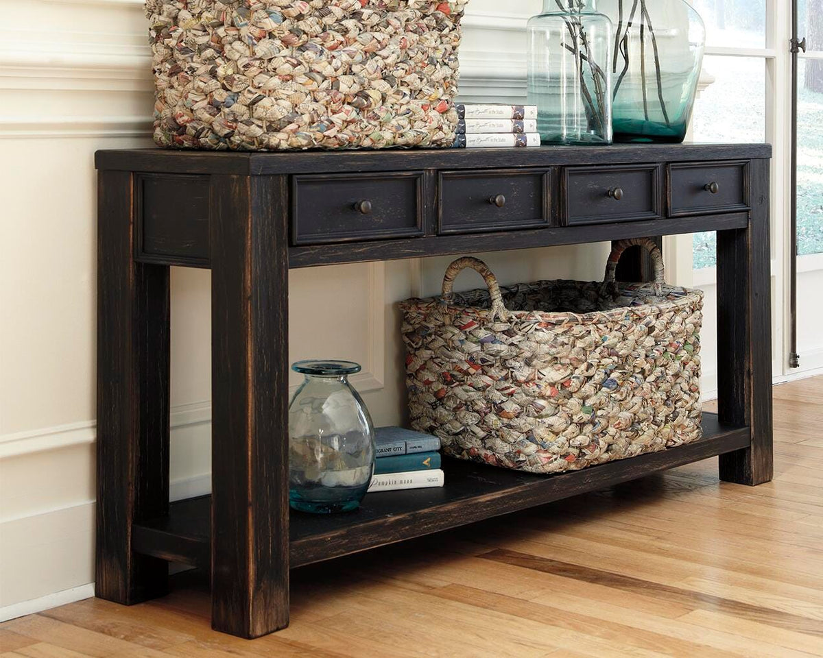 Gavelston Sofa/Console Table - Black  (T732-SI) - Image 2