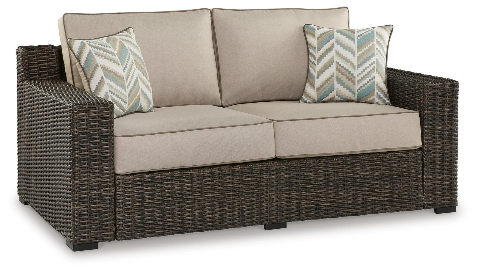 Coastline Bay Outdoor Loveseat with Cushion (P784-SI) - Image 2