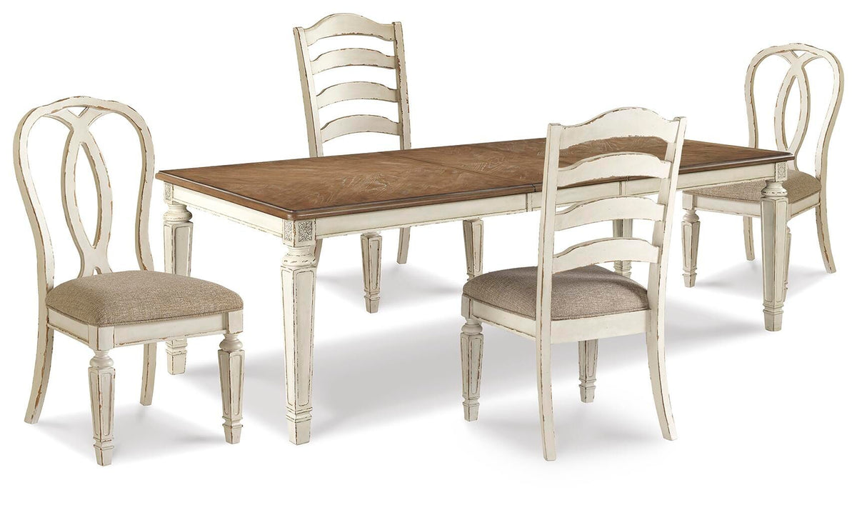 Realyn Dining Table and 4 Chairs (D743-SI)