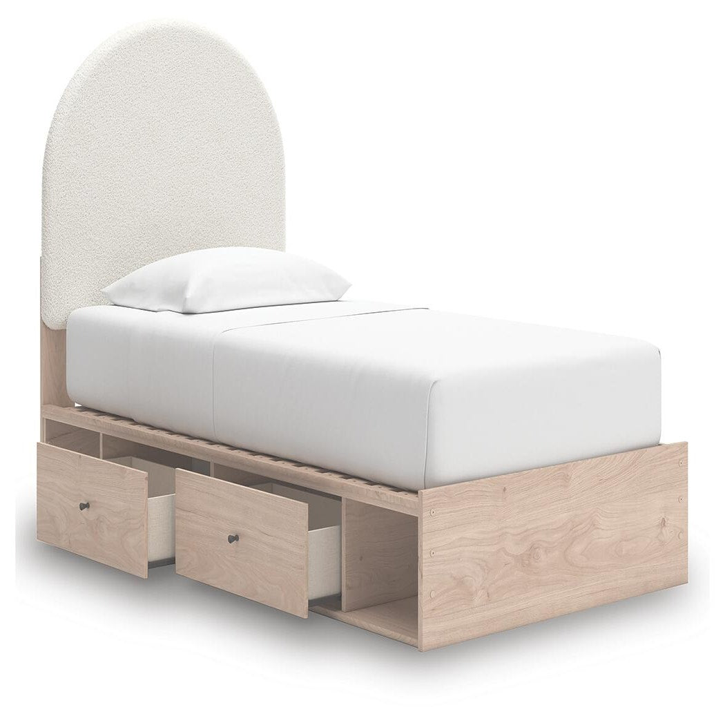 Arloster Twin Upholstered Panel Bed with Storage (PCB1566-SI) - Image 4