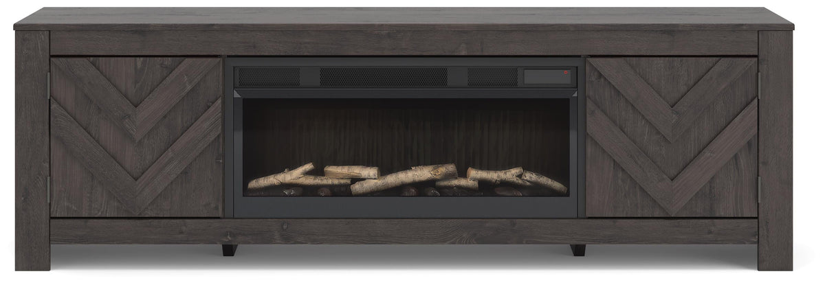Cayboni 71 TV Stand with Electric Fireplace (W3789-SI) - Image 3