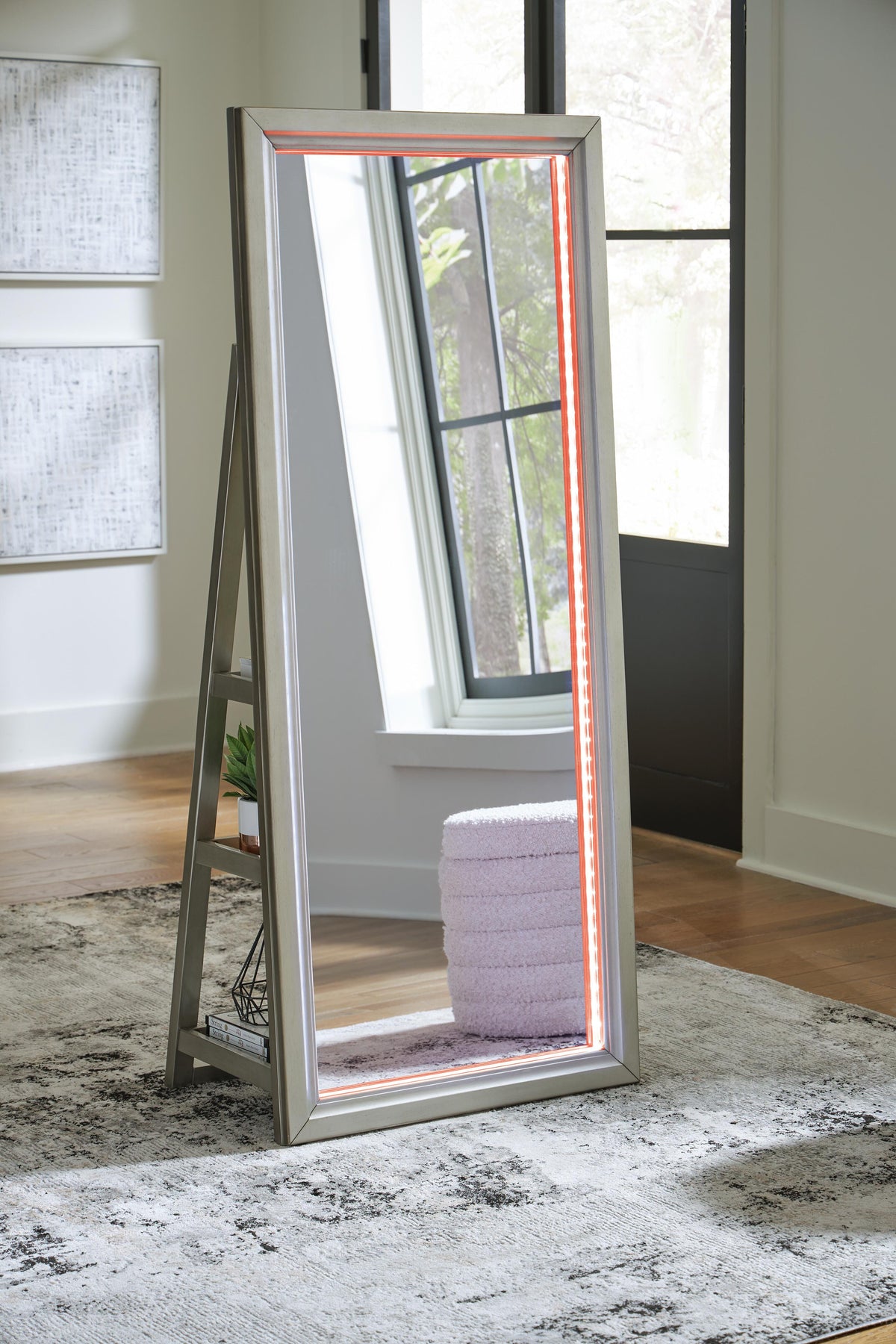 Evesen Floor Standing Mirror/Storage (A8010380-SI) - Image 23
