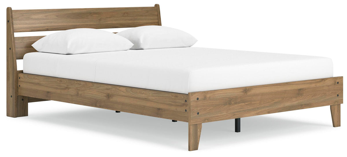 Deanlow Platform Panel Bed - Honey  (EB1866-SI)