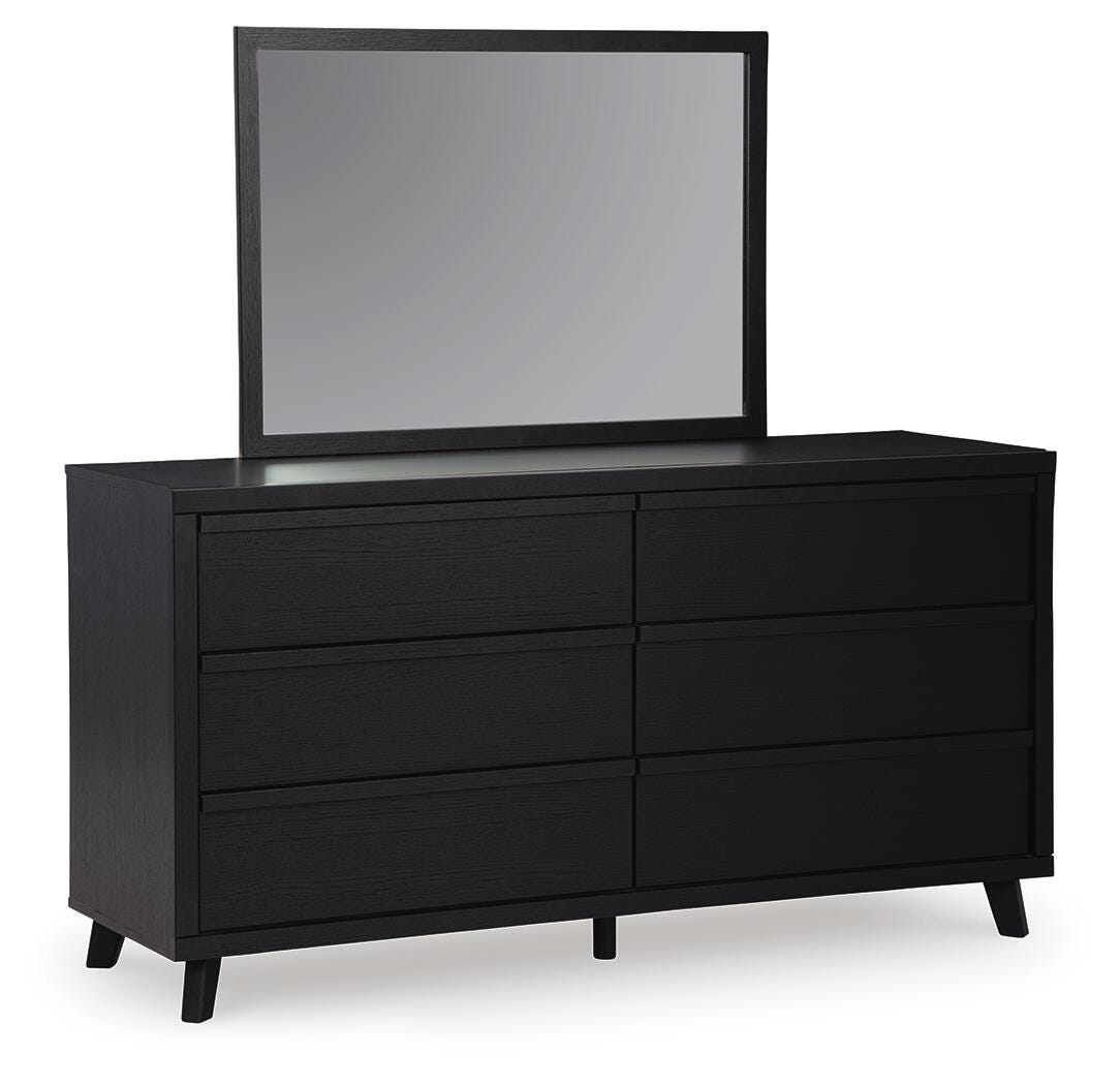 Danziar Dresser and Mirror - Black  (B1013-SI)