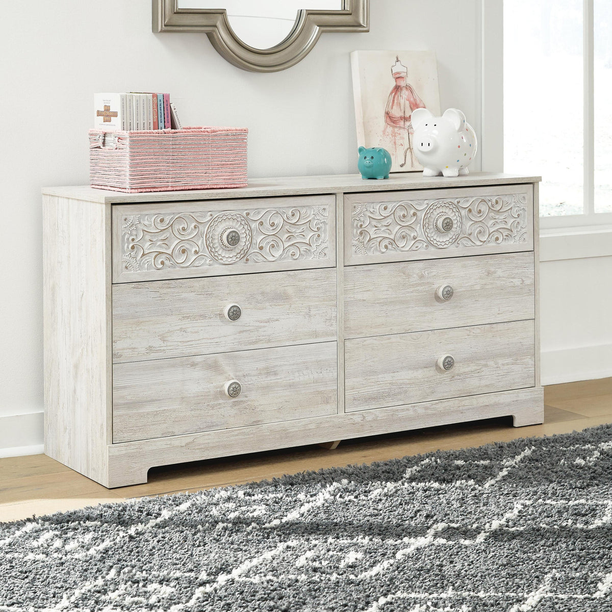 Paxberry Dresser - Whitewash  (EB1811-SI) - Image 5