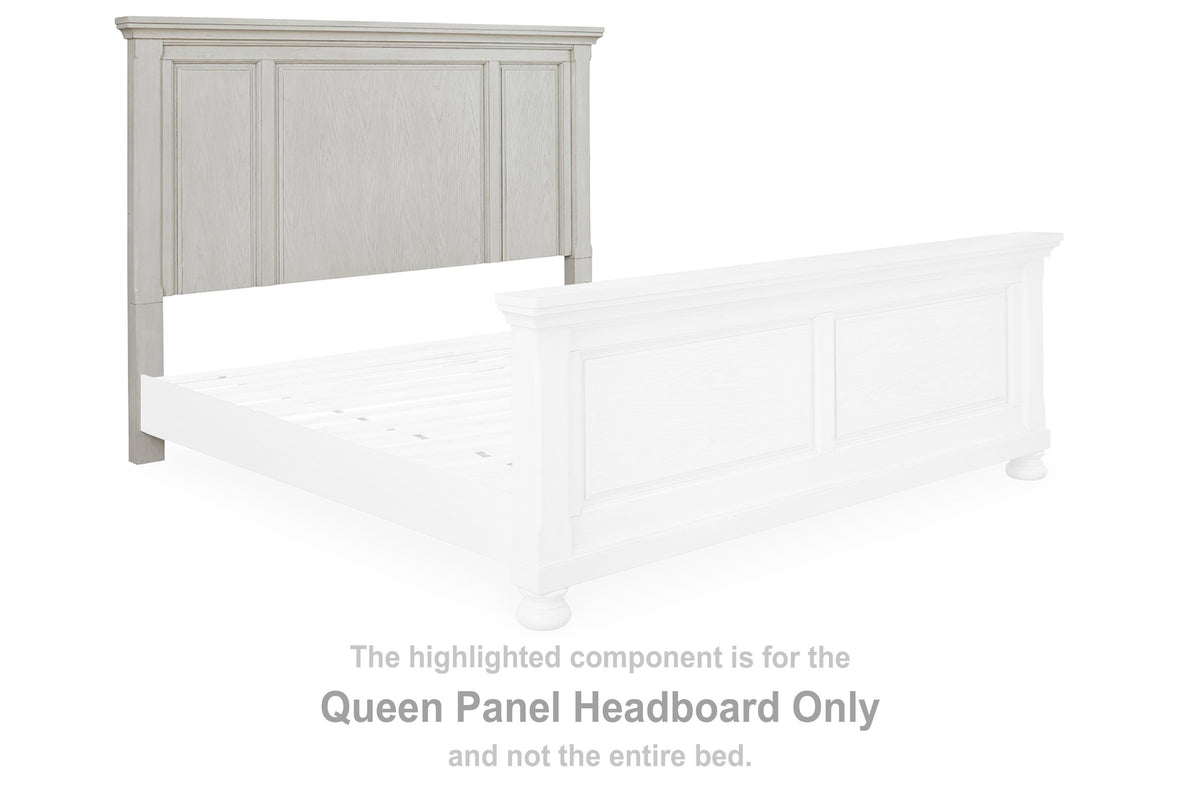 Robbinsdale Panel Headboard - Antique White  (B742-SI)