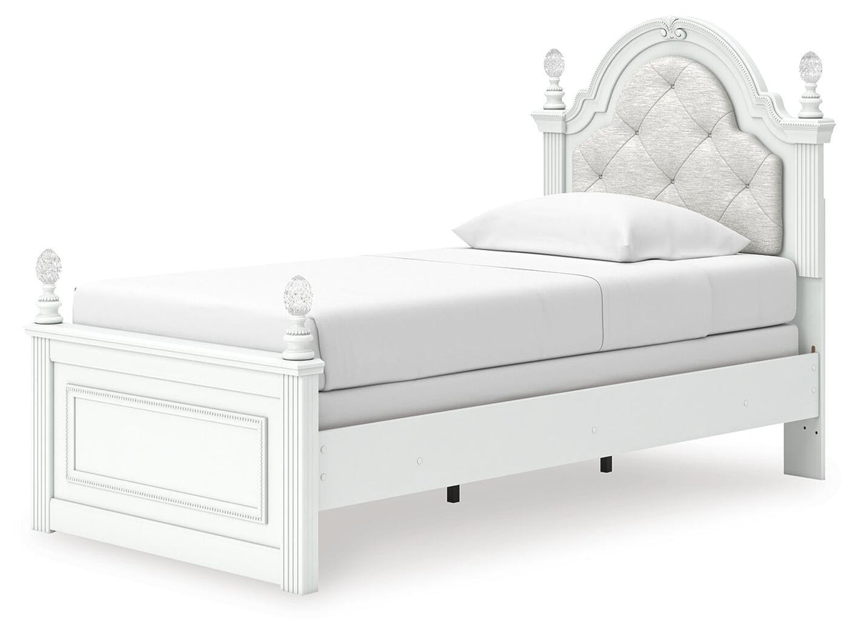 Kozlani Twin Upholstered Panel Bed, Dresser and Mirror (PCB1819-SI) - Image 7