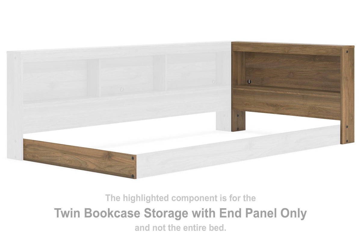 Deanlow Bookcase Storage with End Panel (Youth) - Honey  (EB1866-SI)