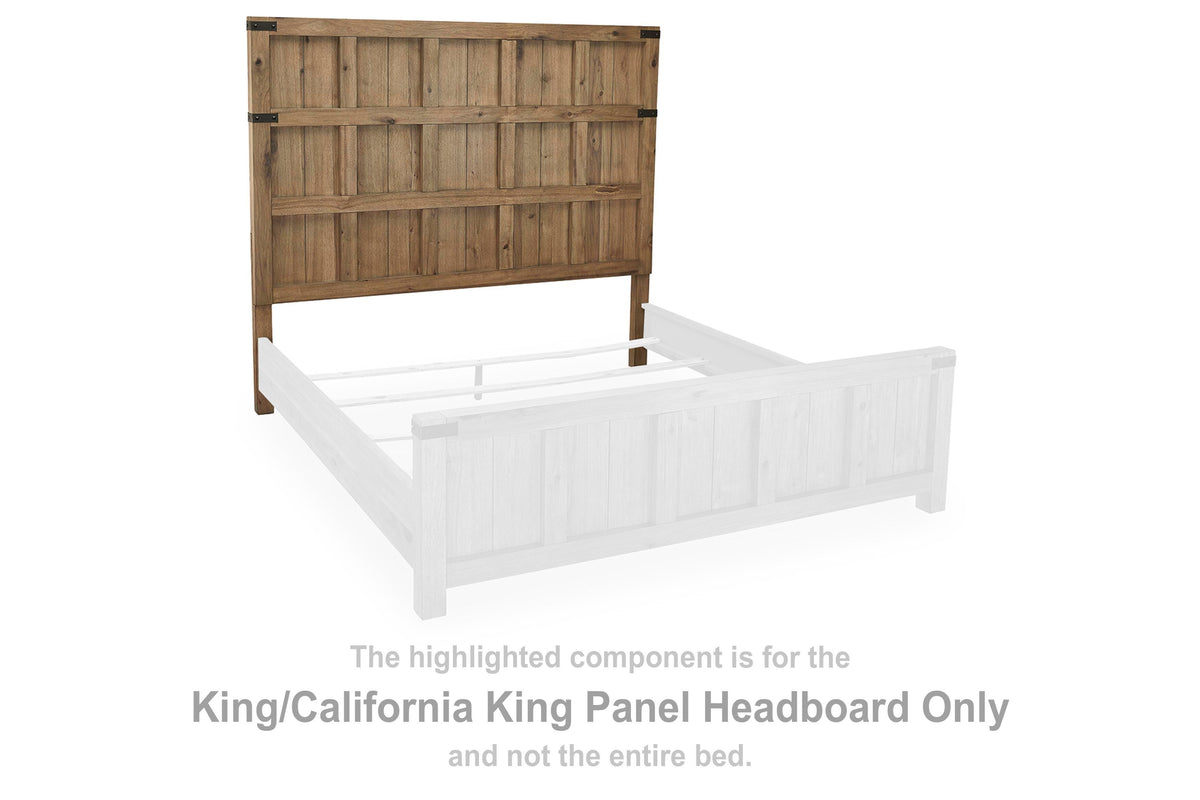Ridgester Panel Headboard - Light Brown  (B858-SI)