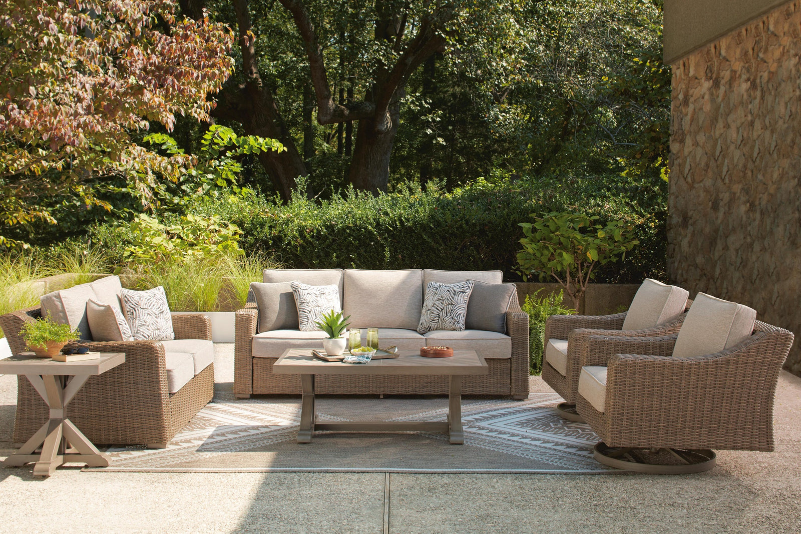 Laguna Heights Outdoor Right and Left-arm Facing Loveseat with Cushion (Set of 2) (PCP790-SI) - Image 71