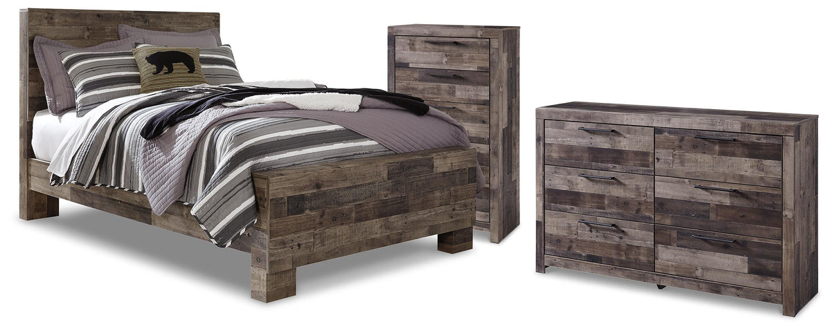 Derekson Panel Bed, Dresser and Chest - Multi Gray  (B200-SI)