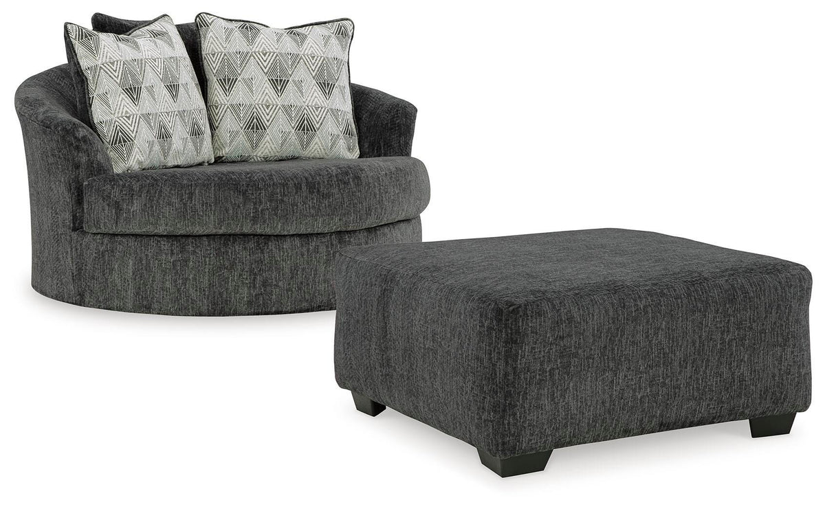 Biddeford Oversized Swivel Chair and Ottoman (35504-SI)