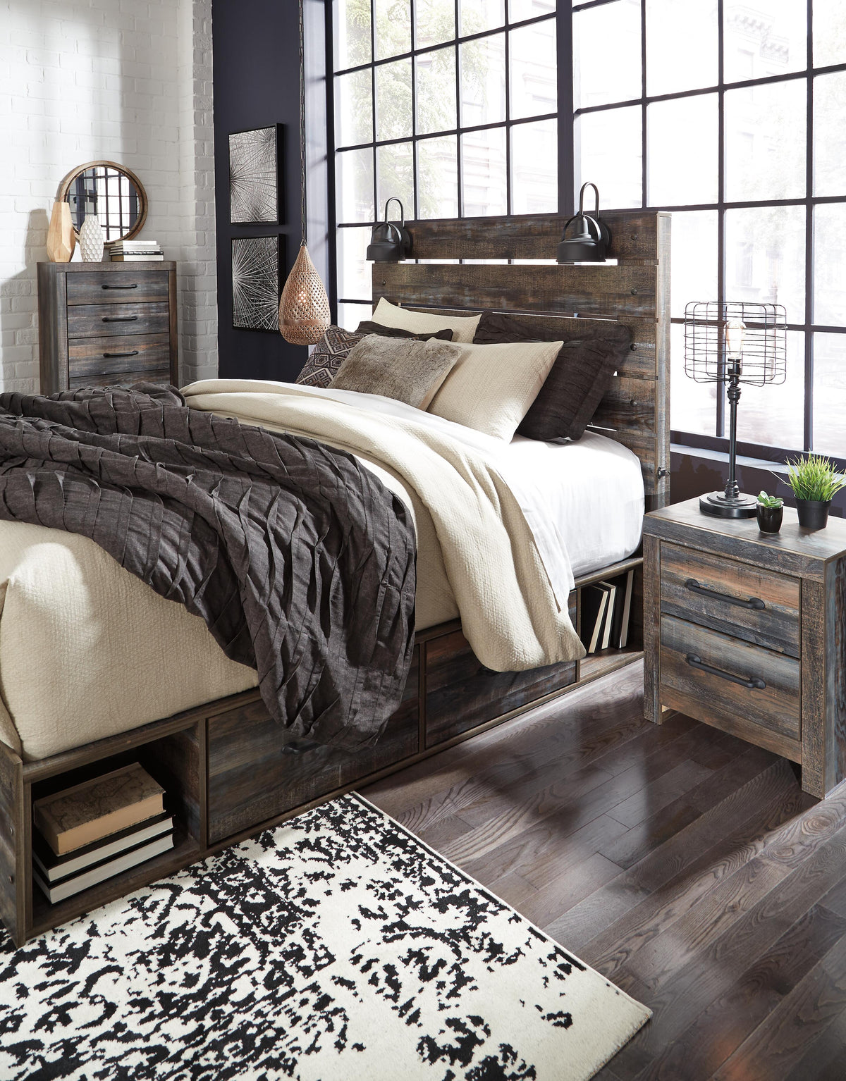 Drystan Panel Bed with 4 Storage Drawers - Multi  (B211-SI) - Image 4