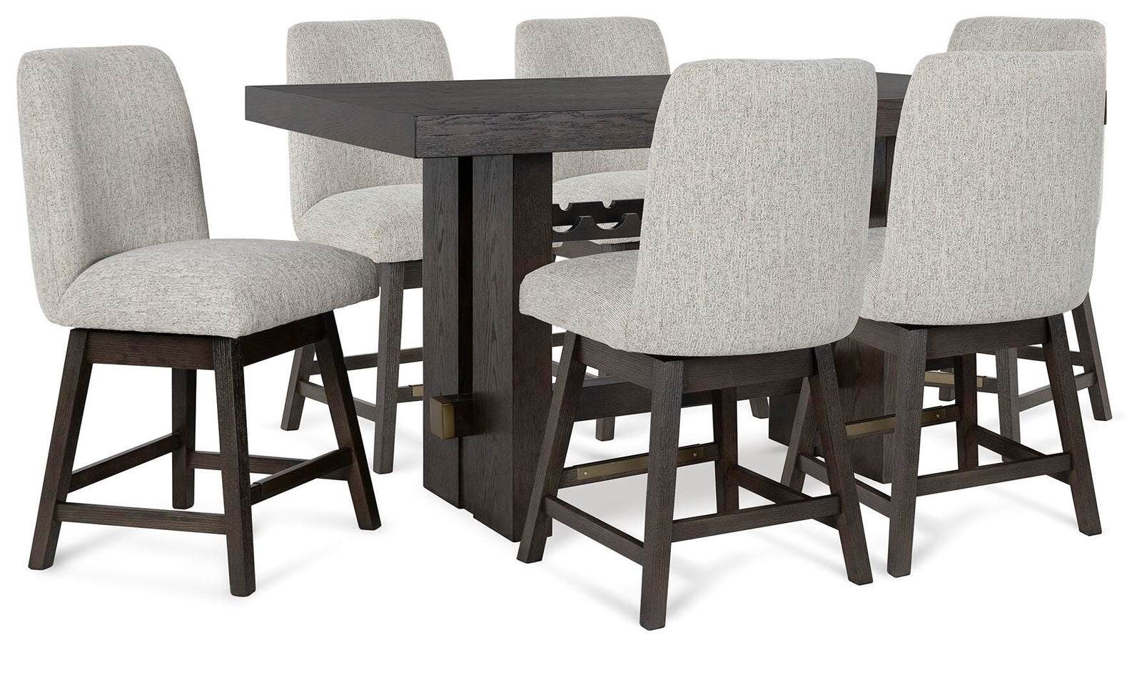 Burkhaus Counter Height Dining Table and 6 Barstools (D984-SI)