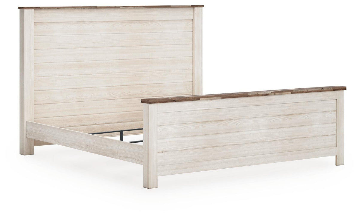 Willowton Panel Bed - Whitewash  (B267-SI)