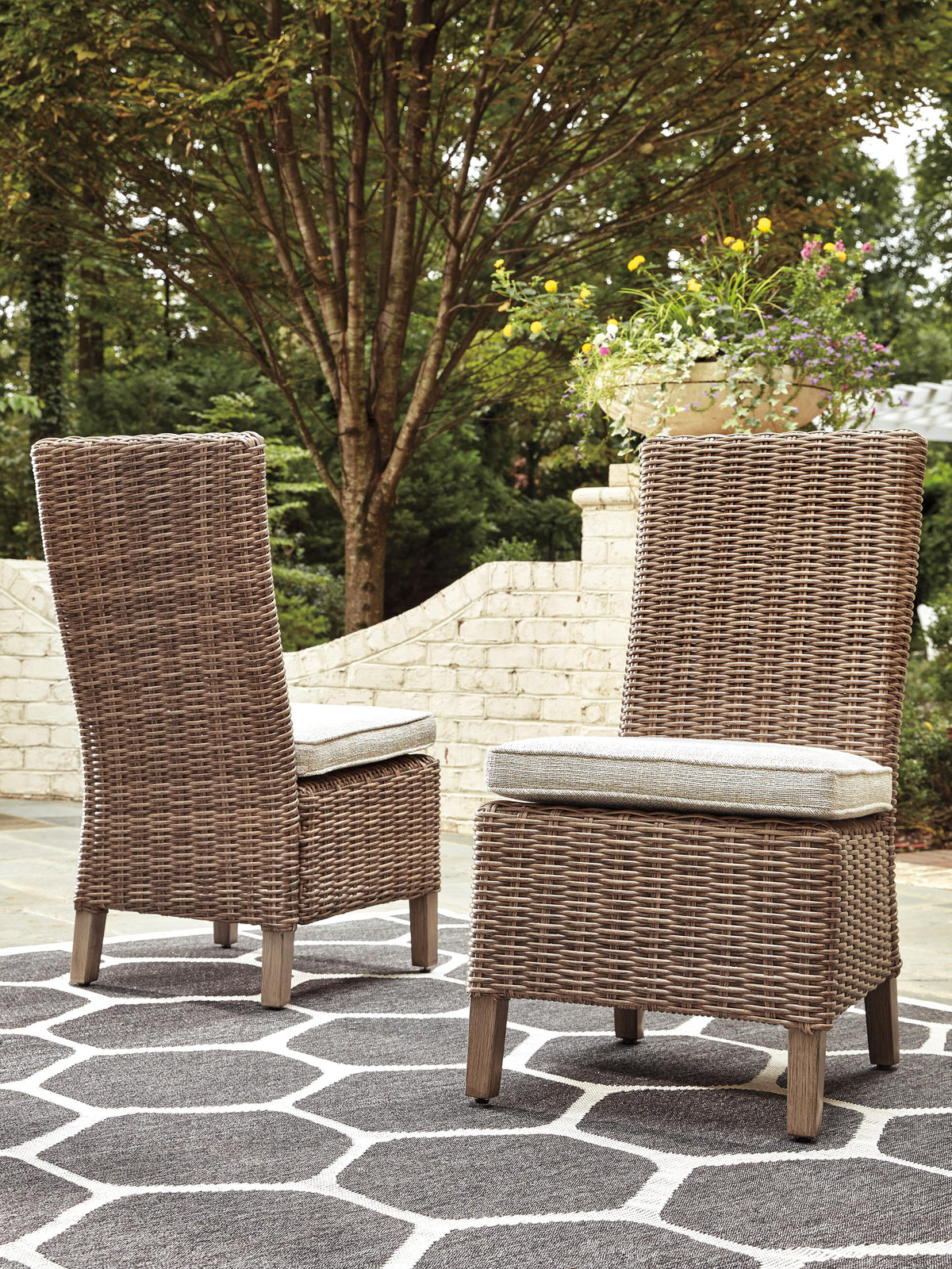 Beachcroft Outdoor Dining Table with 2 Chairs and 2 Benches (P791-SI) - Image 8
