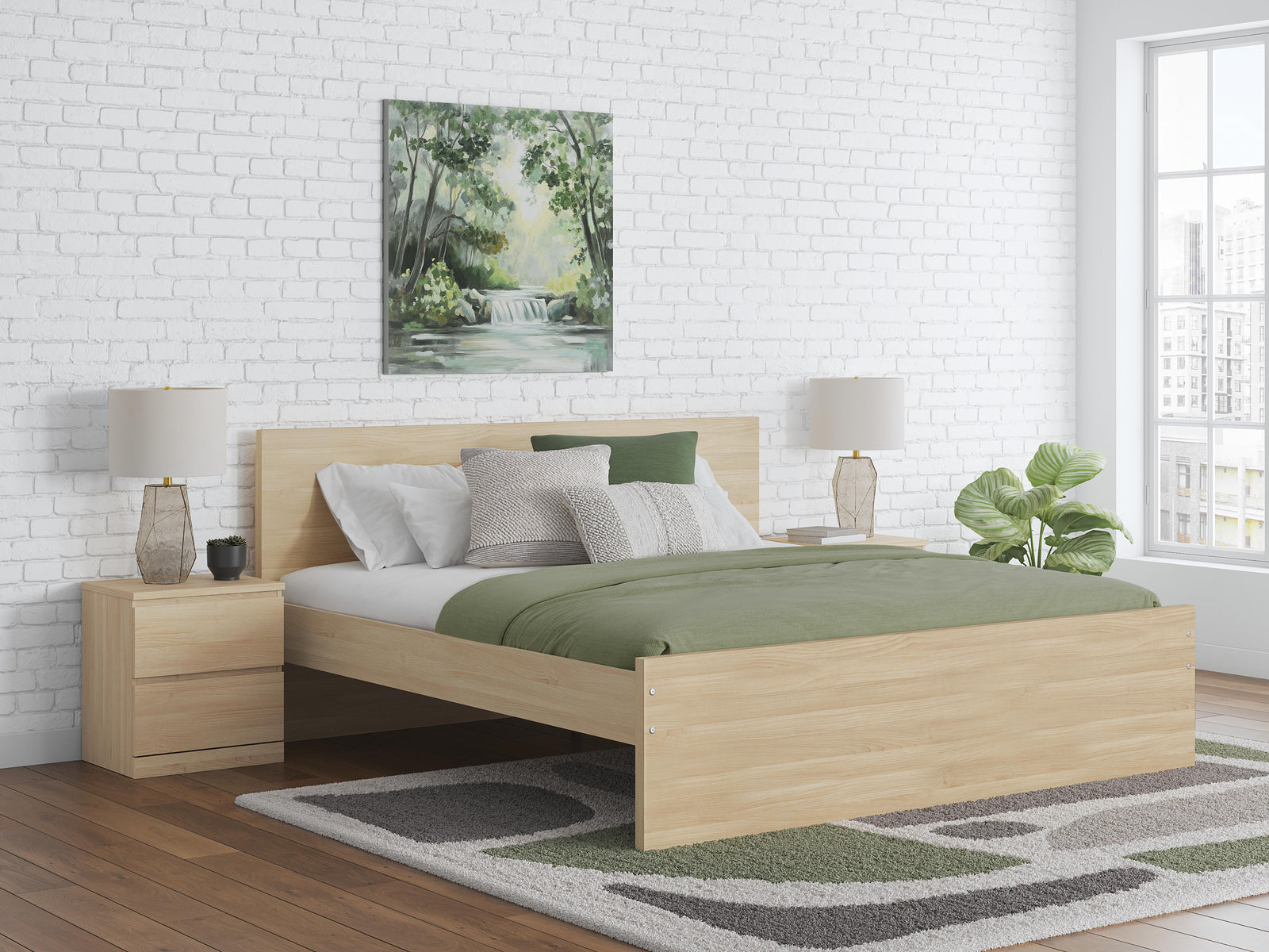 Onita Panel Platform Bed - Natural  (EB9632-SI) - Image 8