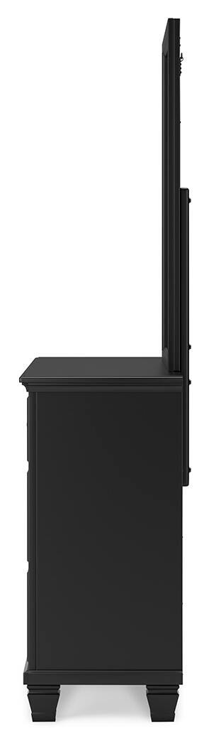 Lanolee Panel Bed, Dresser, Mirror and 2 Nightstands - Black  (B687-SI) - Image 7