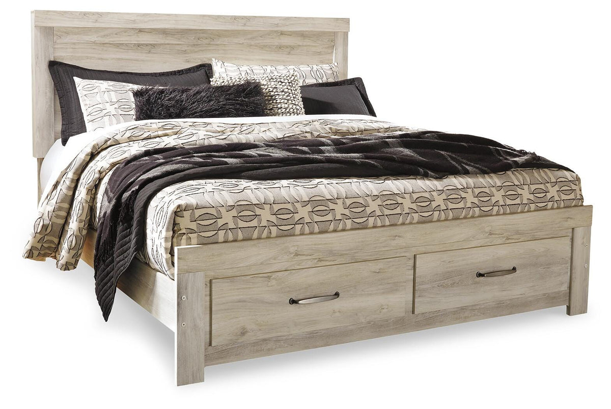 Bellaby Panel Storage Bed, Dresser, Mirror and 2 Nightstands - Whitewash  (B331-SI) - Image 5