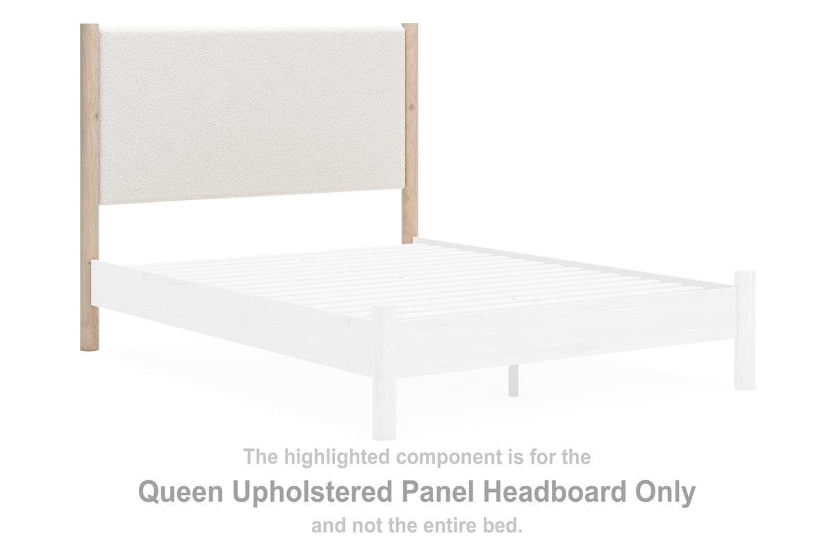 Cadmori Upholstered Panel Headboard - Two-tone  (B2615-SI)