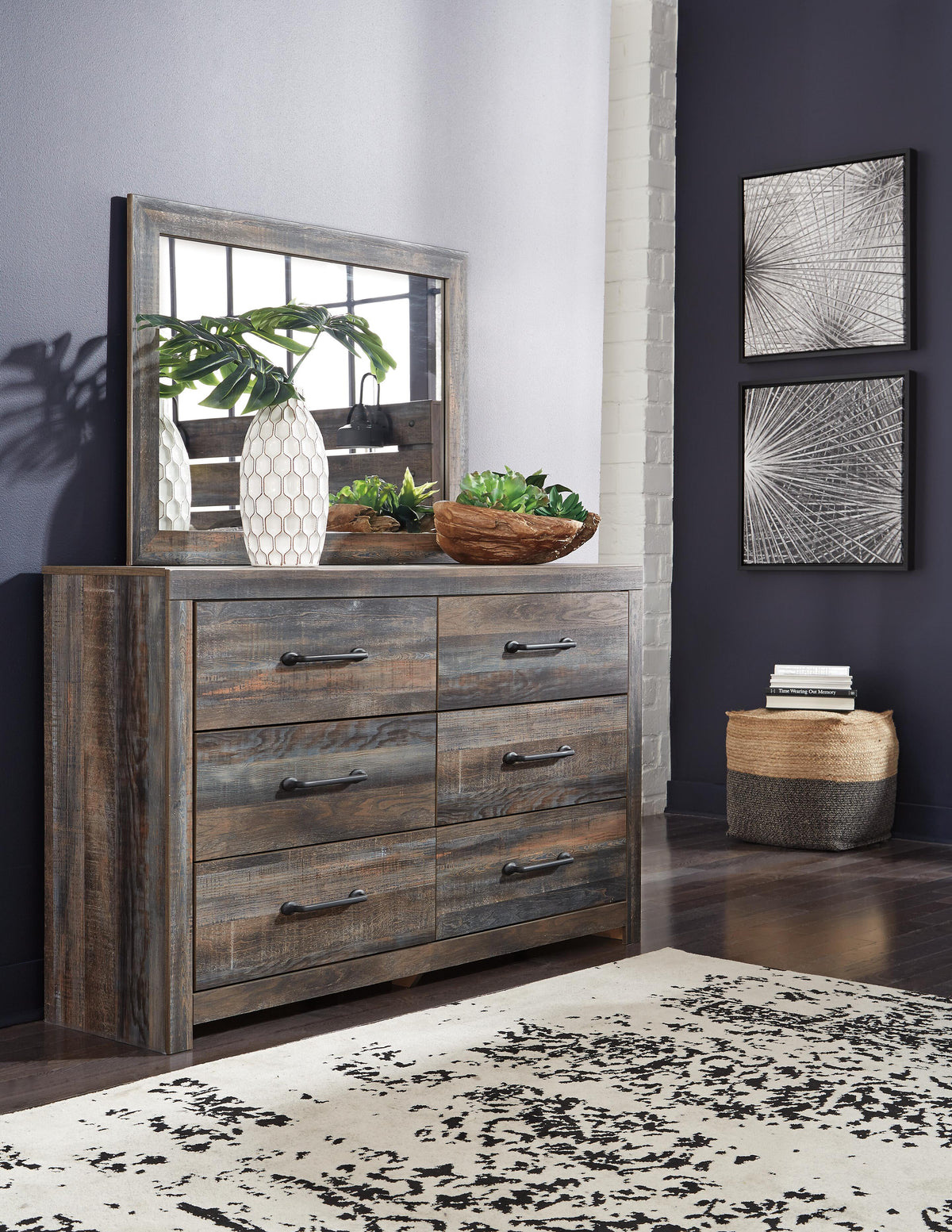 Drystan Bookcase Storage Bed, Dresser, Mirror, Chest and 2 Nightstands - Multi  (B211-SI) - Image 14