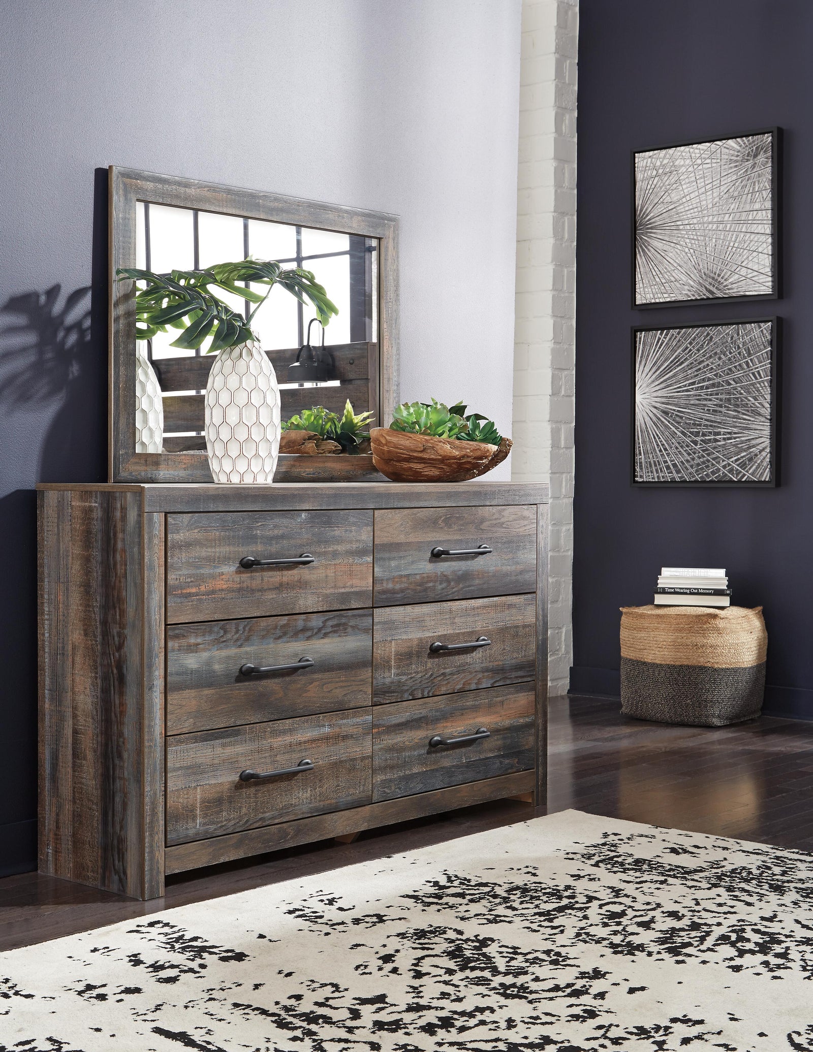 Drystan Panel Storage Bed, Dresser, Mirror, Chest and 2 Nightstands (B211-SI) - Image 12