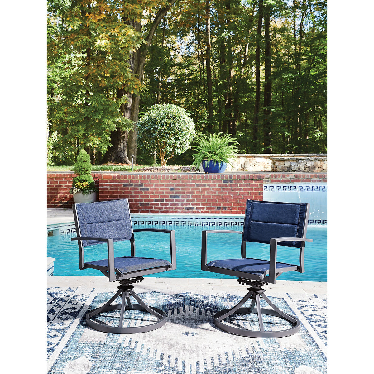 Rocky Creek Outdoor Sling Swivel Chair (Set of 2) (PCP326-SI) - Image 4