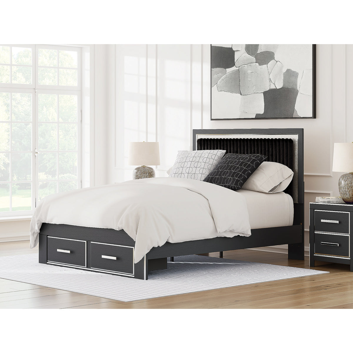 Zuraleus Queen Upholstered Panel Platform Storage Bed (PCB3380-SI) - Image 9