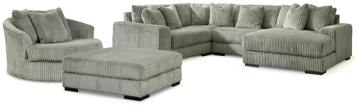 Lindyn 4-Piece Sectional, Chair and Ottoman (21105-SI)