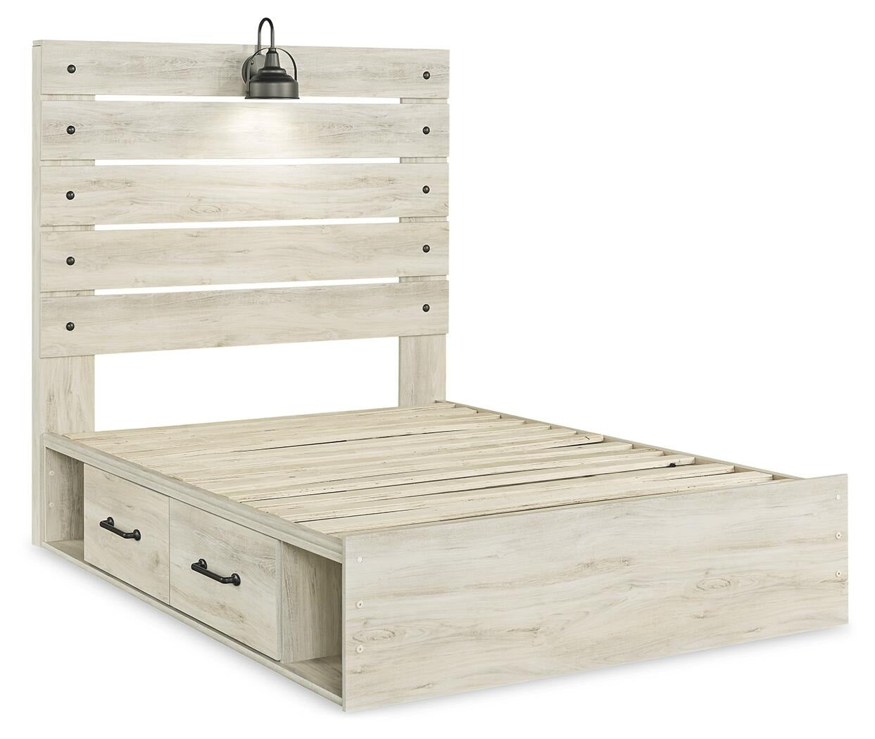Cambeck Panel Bed with 4 Storage Drawers (Youth) - Whitewash  (B192-SI) - Image 5