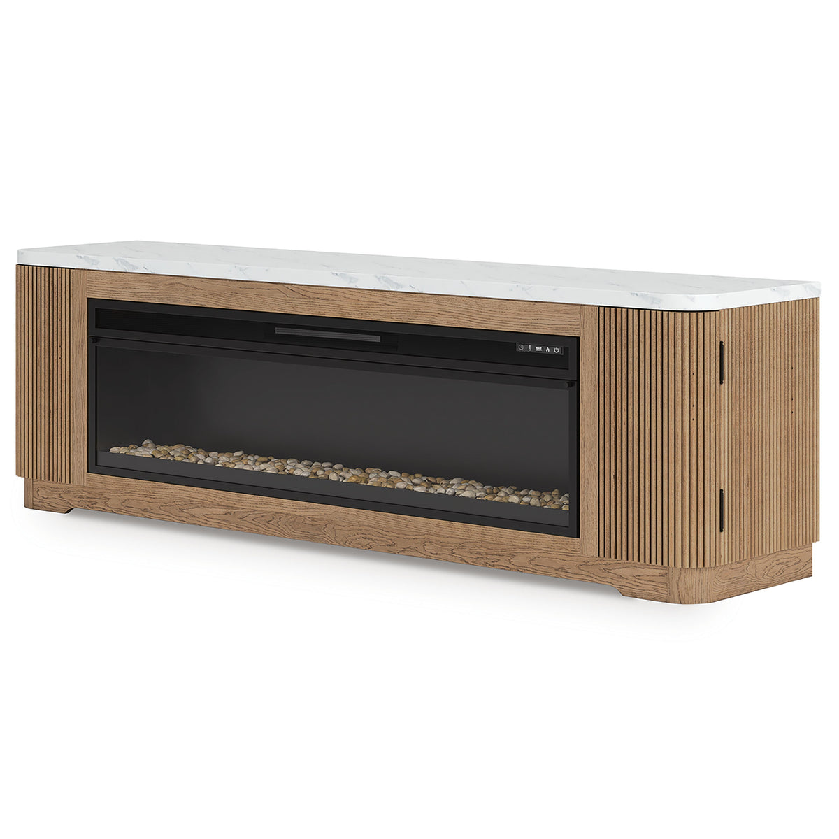 Camdill 80 TV Stand with Electric Fireplace (W808-SI) - Image 4