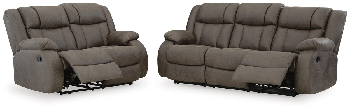 First Base Reclining Sofa and Loveseat (68804-SI) - Image 2